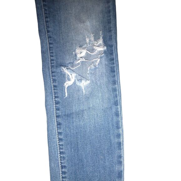 Kancan Women's "Cassandra" Mid Rise Super Skinny Frayed Distressed Sz 23 Raw Hem - Picture 9 of 13